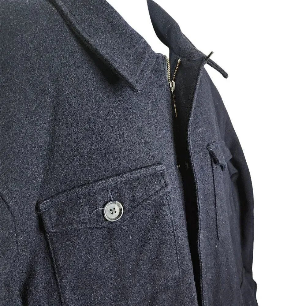 Vintage Chaps Ralph Lauren Heavy Wool Field Jacket Mens Size L Blue Navy